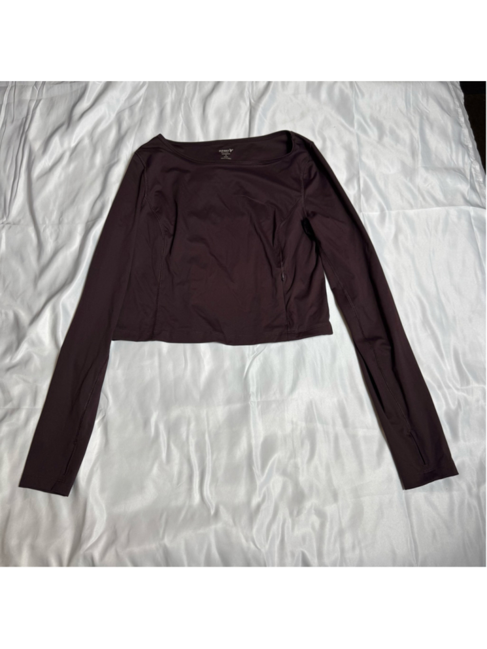 Women's Old Navy Active Long Sleeve Crop Top Brown Size M